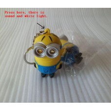 Minion LED Keychain Key Chain Ring Flashlight Torch and Sound funktion Toy Despicable Me Kids