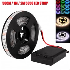 0.5/1/2Meter RGB / Warm White / Cool White SMD 5050 LED Flexible Strip Light with Battery Control Box Waterproof IP65